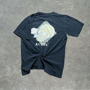 ☀️ Active Ride Shop Skull and Rose Pocket Tee Mens Size Medium Black